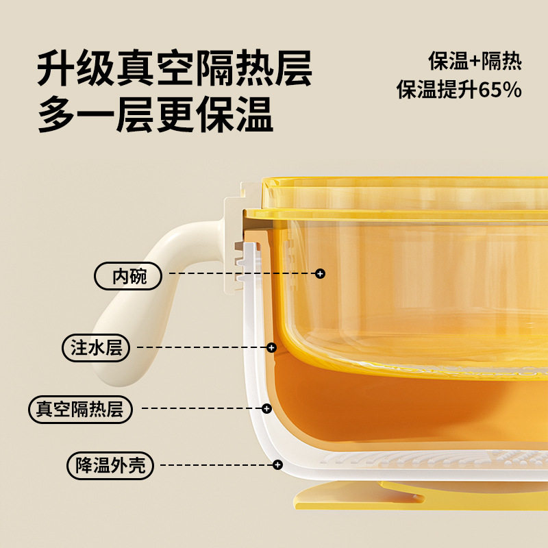 婴童PPSU恒温注水保温碗辅食碗防摔高铁米粉餐具套装宝宝吃饭碗厂