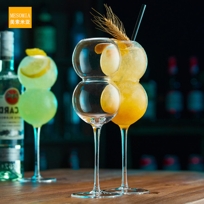 美索米亚创意糖葫芦水晶玻璃高脚鸡尾酒杯果汁杯酒吧玻璃杯
