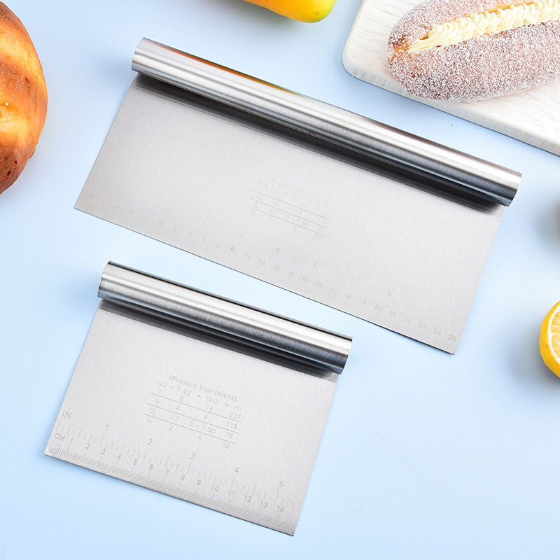 刻度食物铲不锈钢蛋糕切 面粉刮刀 肠粉刮面条刀厨房工具厂家现货