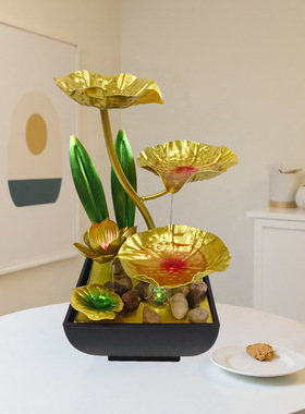 厂家直销北欧轻奢家居饰品铁艺流水摆件加湿器桌面摆件办公室