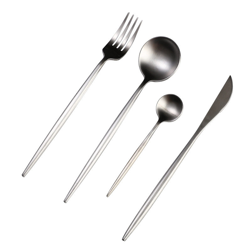 葡萄牙不锈钢刀叉勺套装家用西餐餐具两件套ins盘子牛排刀叉勺子