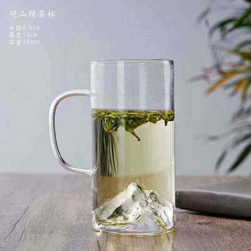 新款太平猴魁专用玻璃杯简约透明绿茶杯直筒小号家用办公室送礼无图片