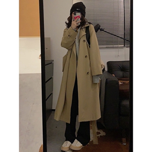 日本offcat风衣外套女2025春秋新款小个子中长款今年流行大衣chic