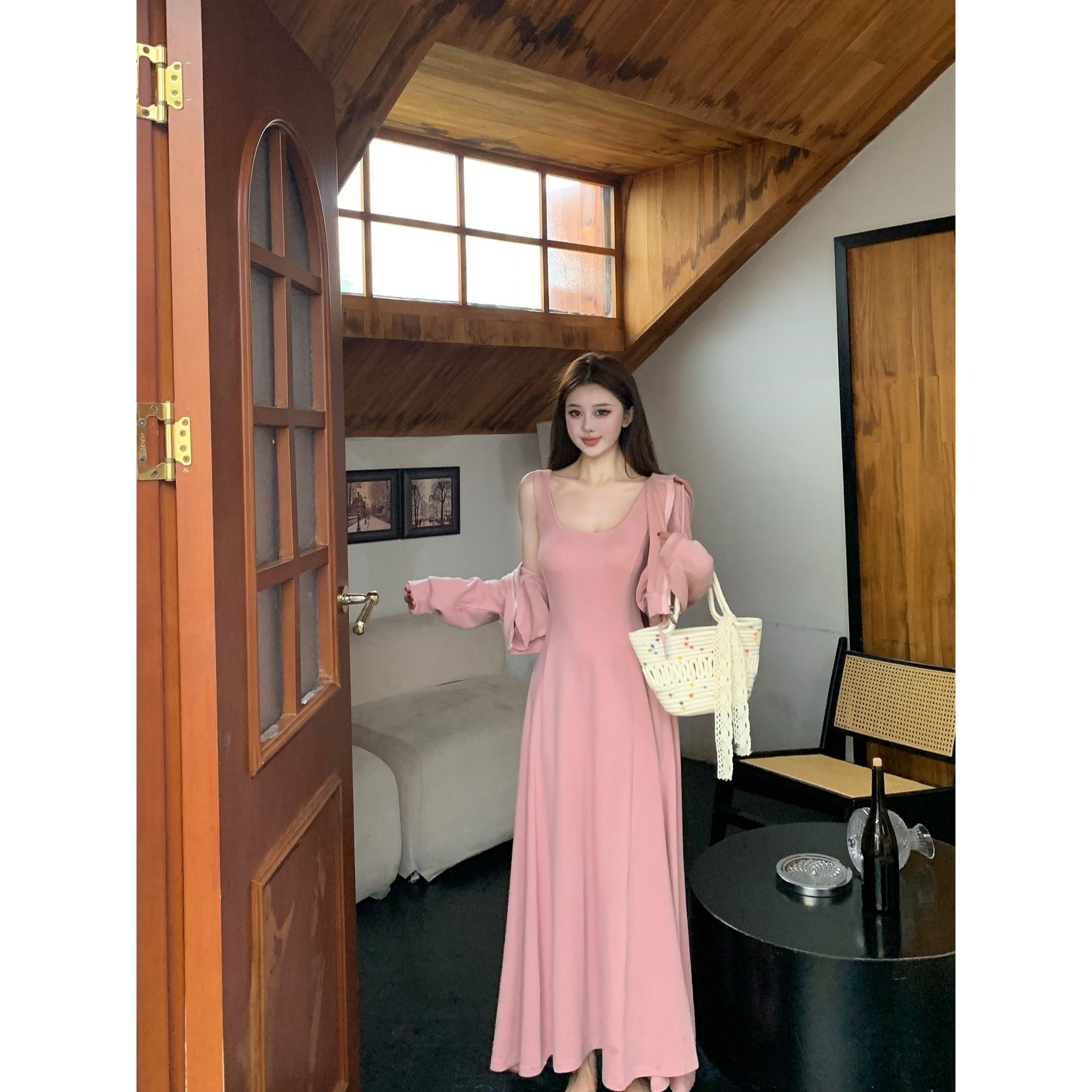 日本offcat粉色连帽短款卫衣桃花粉外套女春季纯欲收腰显瘦吊带,女装/女士精品,时尚套装,淘宝优惠券,粉丝福利购,淘宝优惠卷