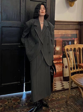 日本offcat灰色长袖西装外套女2025年春秋小个子韩版休闲盐系气质