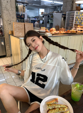 日本offcat韩国2000archives球衣美式复古短袖T恤女夏宽松运动上