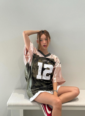 日本offcat2025夏季新款设计感小众 Football球衣宽松运动短袖T恤