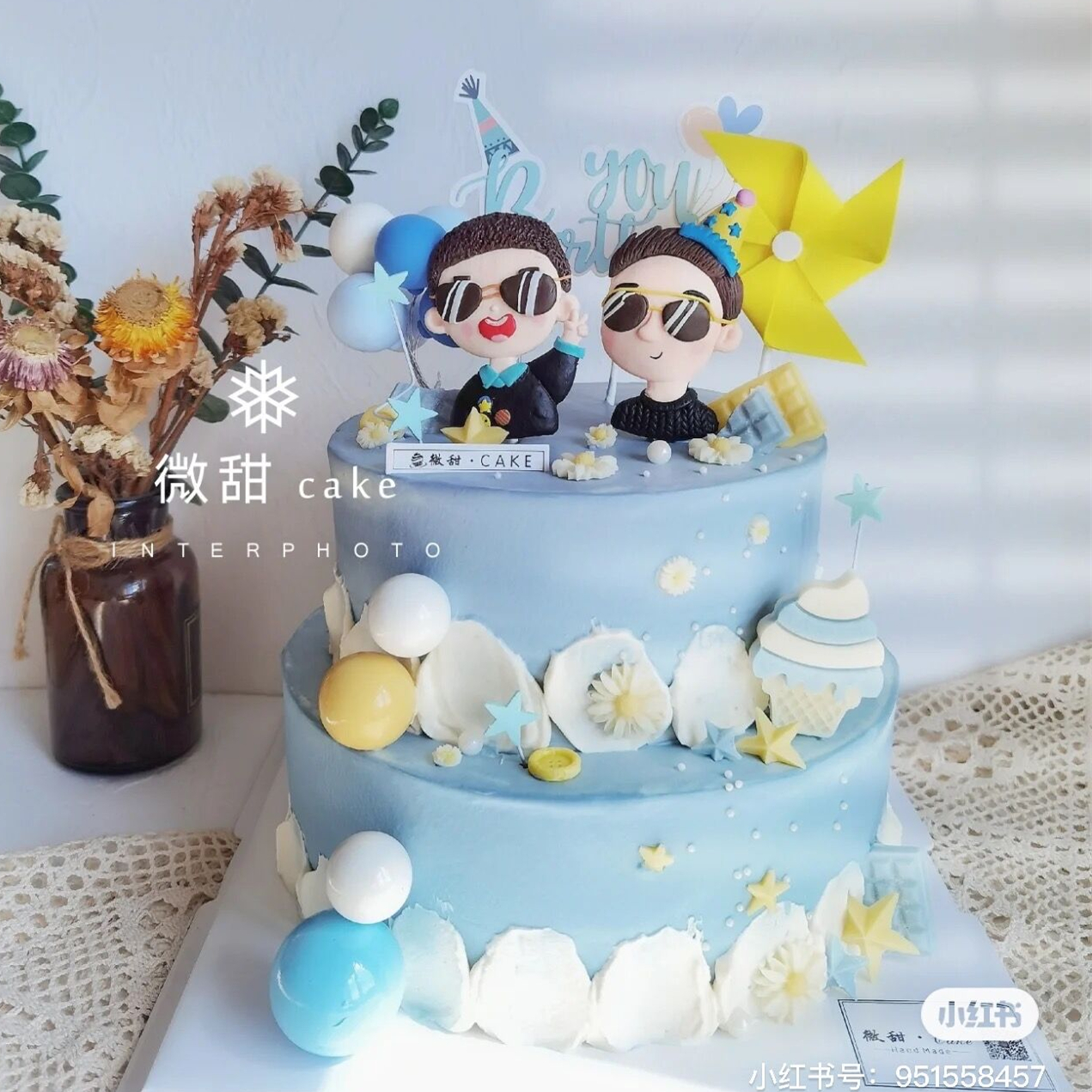 父亲节蛋糕装饰软陶爸爸儿子女儿老公生日摆件男孩父子父女插件