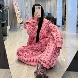 女25秋冬新款 字母印花抽绳松紧腰宽松休闲卫裤 Ashley美式 Narcos