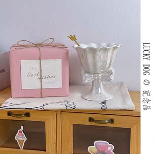 拯救偶尔泛滥 冰淇淋雪糕杯陶瓷高脚甜品杯生日礼物女生 少女心