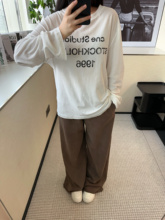 店主自留 人手一件 经典字母印花数字1996宽松纯棉圆领长袖   T恤