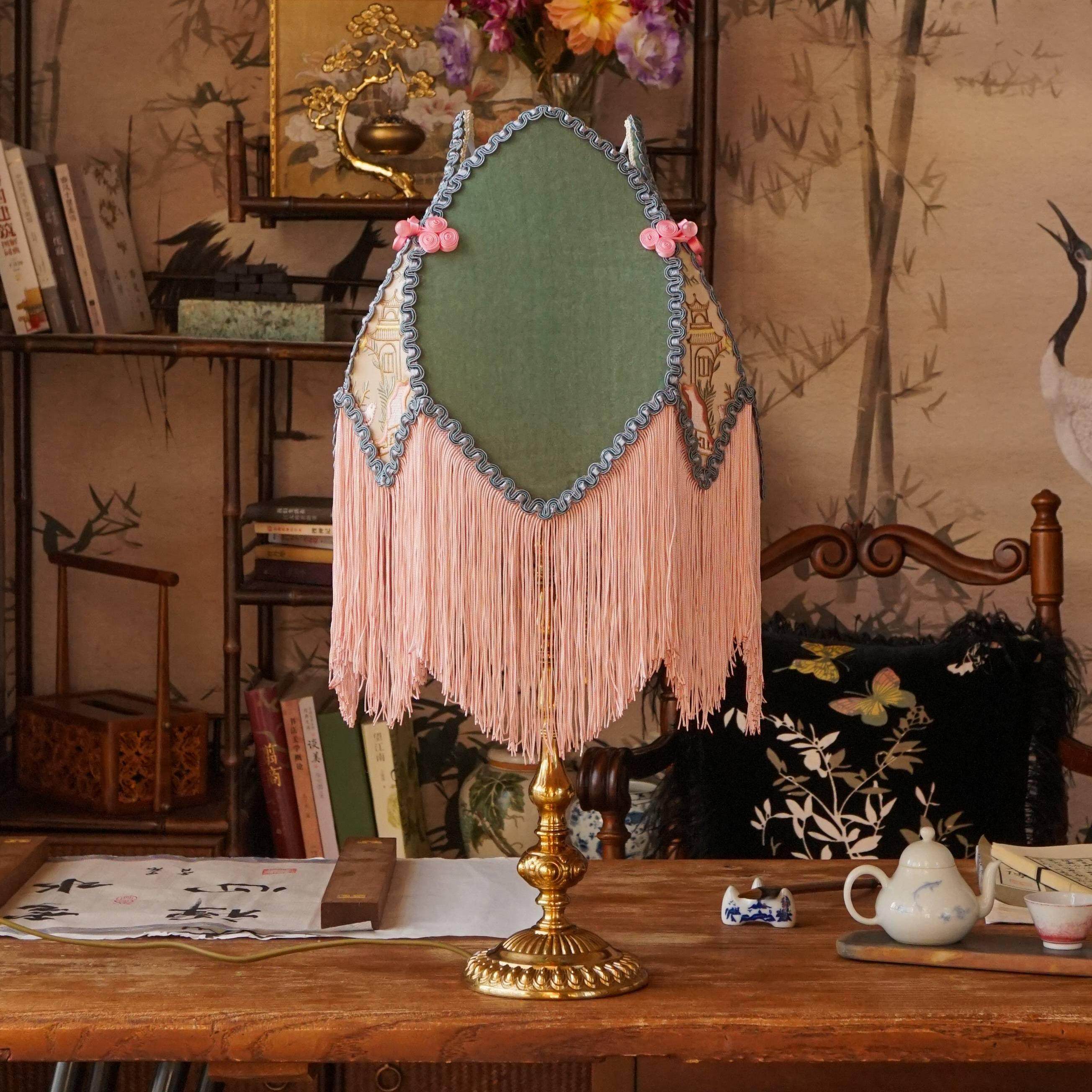 物几原创西厢记台灯新中式法式美式布艺复古客厅卧室书房少女氛围