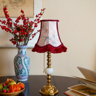 中国风黄铜中古vintage少女床头台灯 栖兰小筑法式 物几原创 新中式