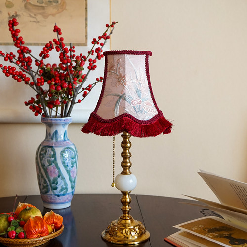 物几原创 新中式栖兰小筑法式中国风黄铜中古vintage少女床头台灯