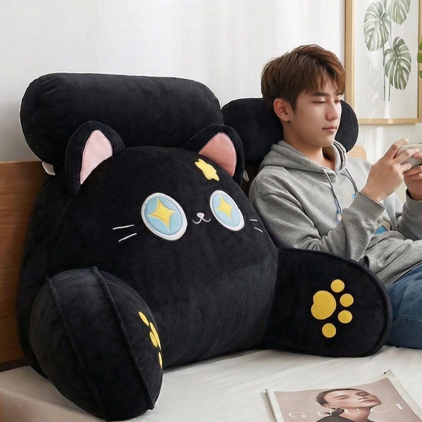 床头软包大靠背床上靠枕靠垫靠背垫抱枕女生睡觉沙发护腰靠枕宿舍