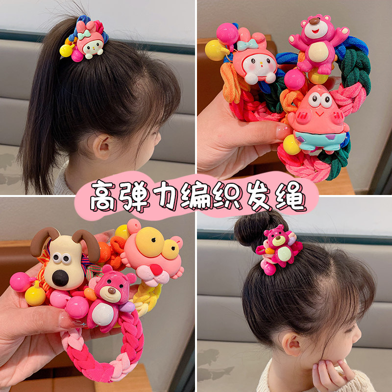 儿童彩色编织粗发圈可爱无敌狗公仔头绳小女孩马尾盘发不伤发发饰使用感如何?