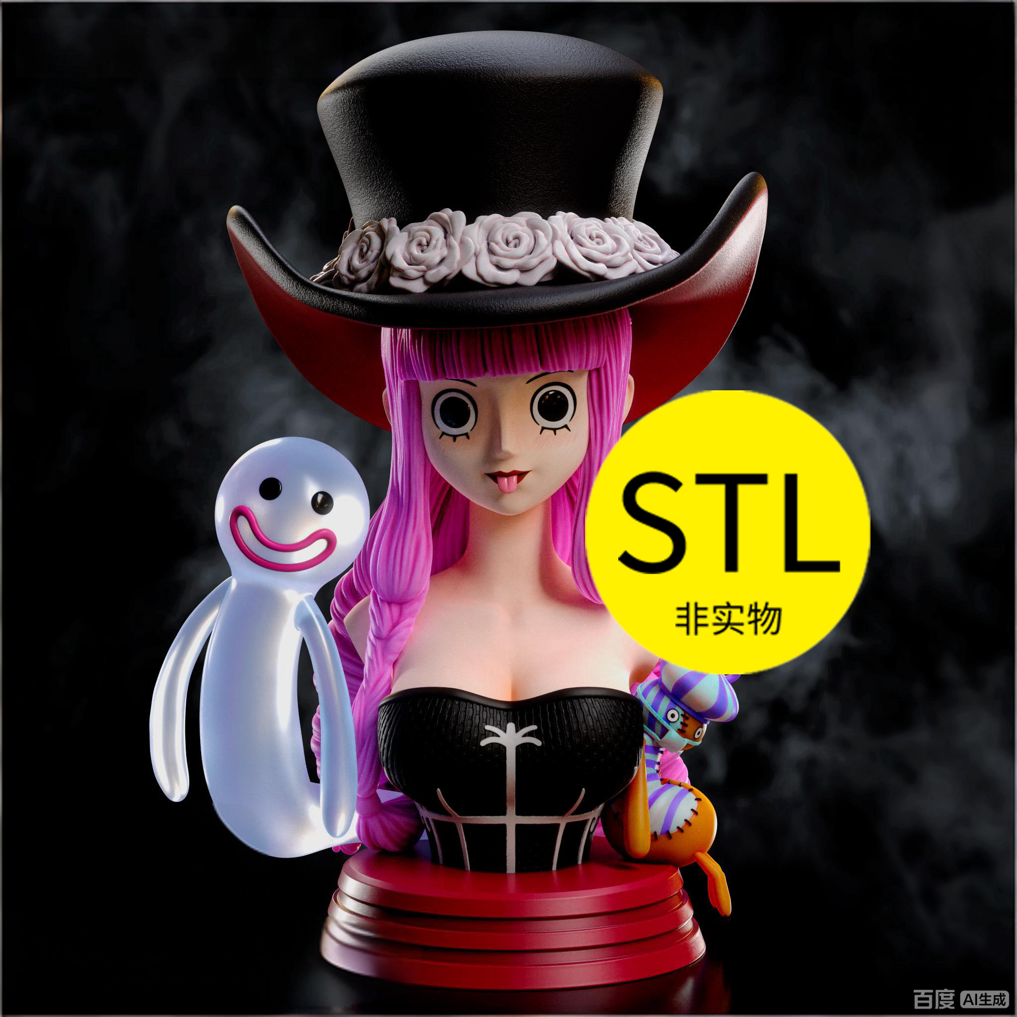 幽灵公主佩罗娜海贼王3D打印图纸素材stl文件动漫摆件