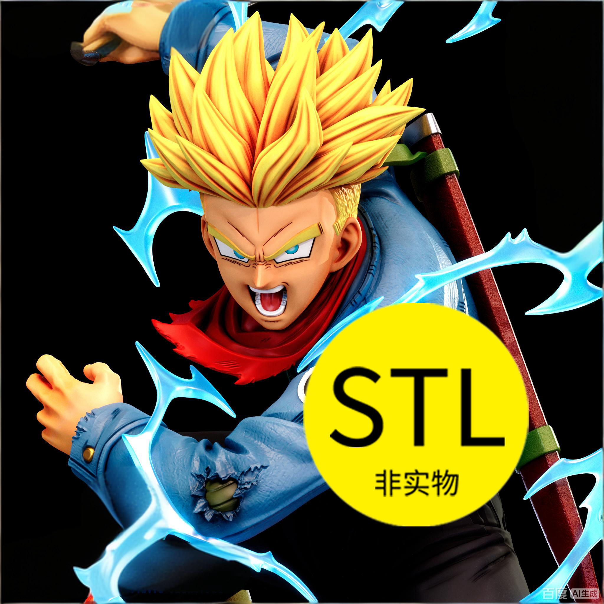 七龙珠特兰克斯超赛亚3D打印手办模型雕刻摆件stl素材图纸