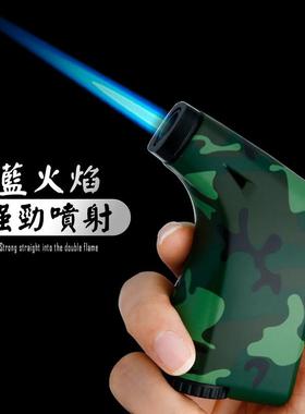 SF809金属单直冲喷枪打火机户外防风一键锁火定火金属机身耐用