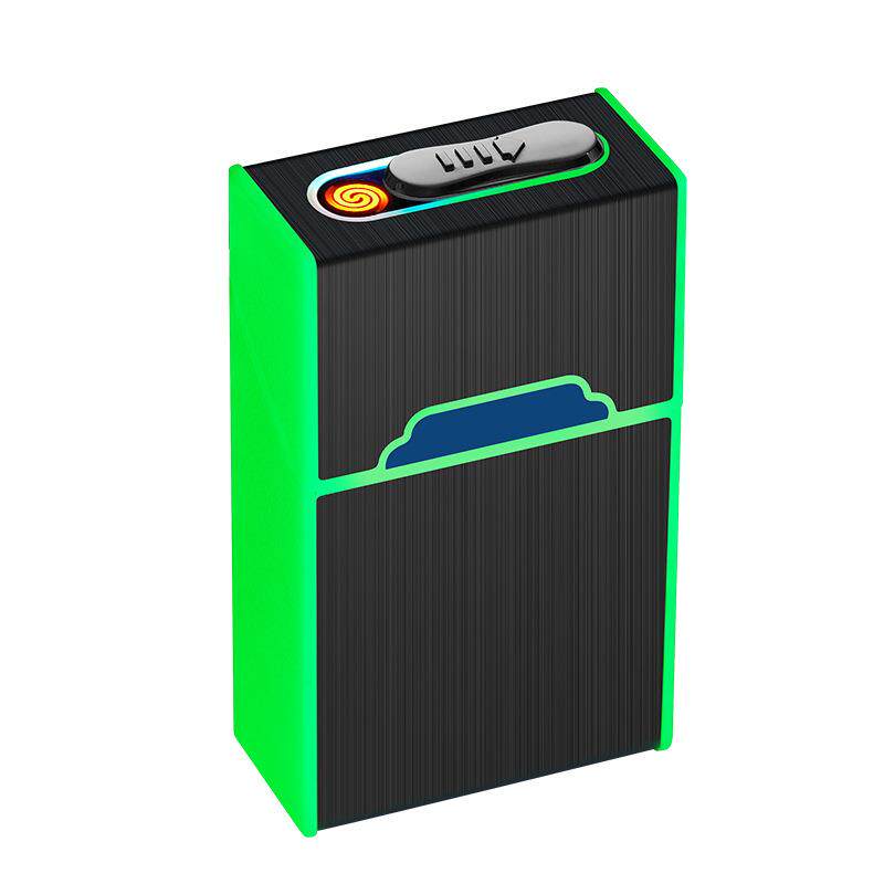 20只装光烟盒 金属防水烟盒带钨丝点烟器便携双用烟盒 厂家品