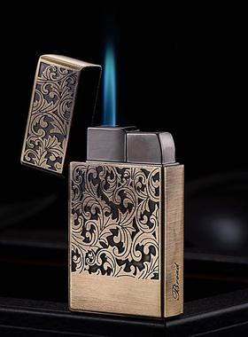 BD411-1致远富贵花花板精雕金属直冲打火机防风充气礼品火机