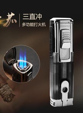 战斧1号三直冲金属充气多功能雪茄打火机BCZ466-1