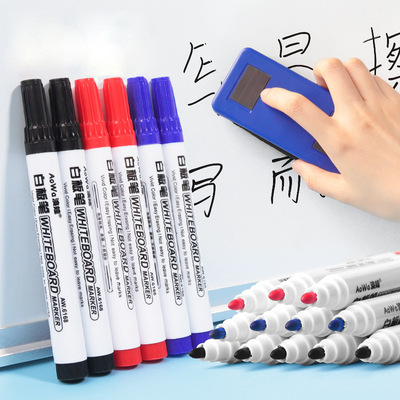《白板笔A1pq801-可擦写黑板写字粗头号易擦水性笔红蓝黑记号笔