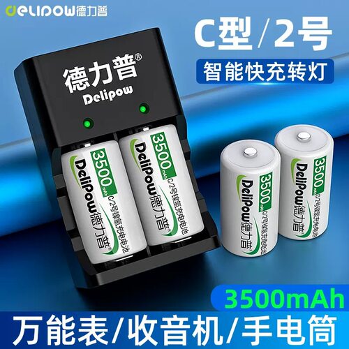 德力普2号C型镍氢充电电池套装