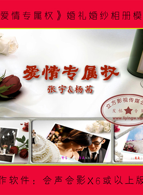R274 爱情专属权|婚纱写真MV高清电子相册婚礼热场|会声会影模板