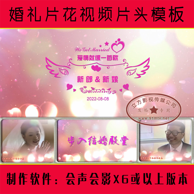 R295 爱情就像一首歌|婚礼花絮DV开篇|结婚录像MV会声会影模板