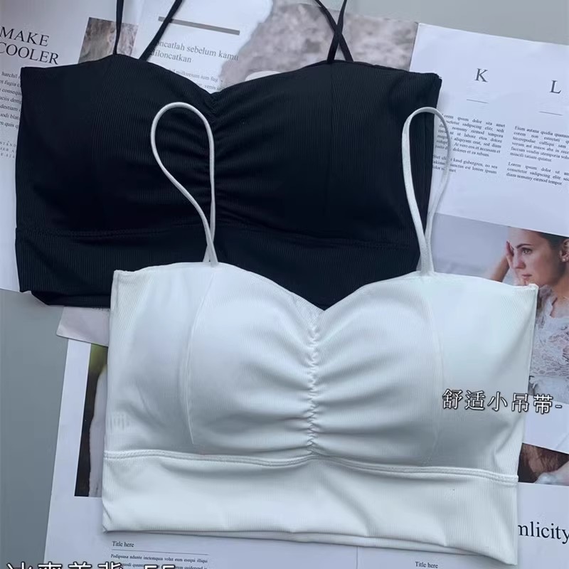 内衣背心女带胸垫一体夏薄款抹胸防走光内搭小胸聚拢无痕吊带上托