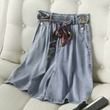 Дышащие джинсовые шорты, тонкие штаны для отдыха, по фигуре, свободный крой, подходит для подростков, высокая талия