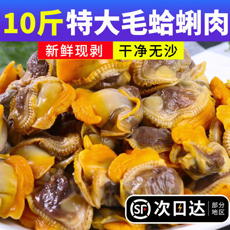 新鲜毛蛤蜊肉冷冻毛蚬子肉血蛤肉干净无沙新鲜赤贝肉干海鲜批发商
