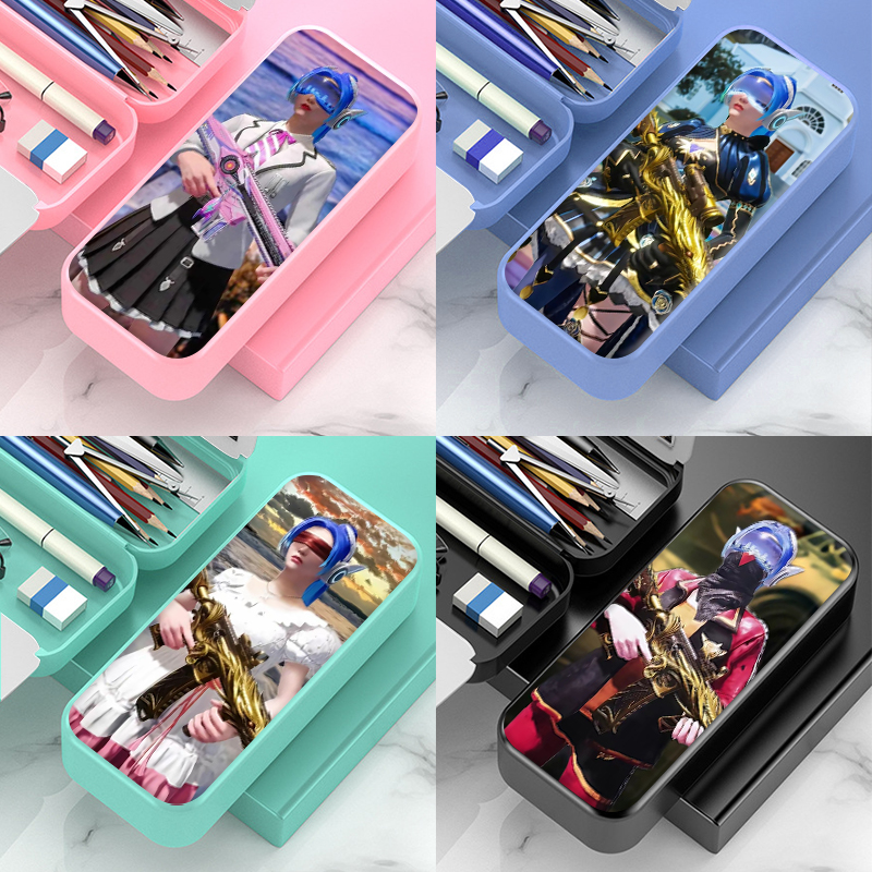 新款和平精英多功能学生文具盒眼镜收纳盒铅笔盒笔袋双层大容量