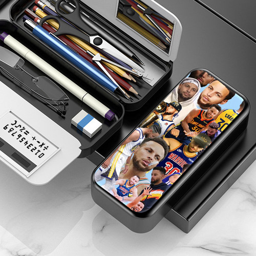 NBA库里文具盒男孩小学生多功能笔袋大容量儿童铅笔盒双层创意
