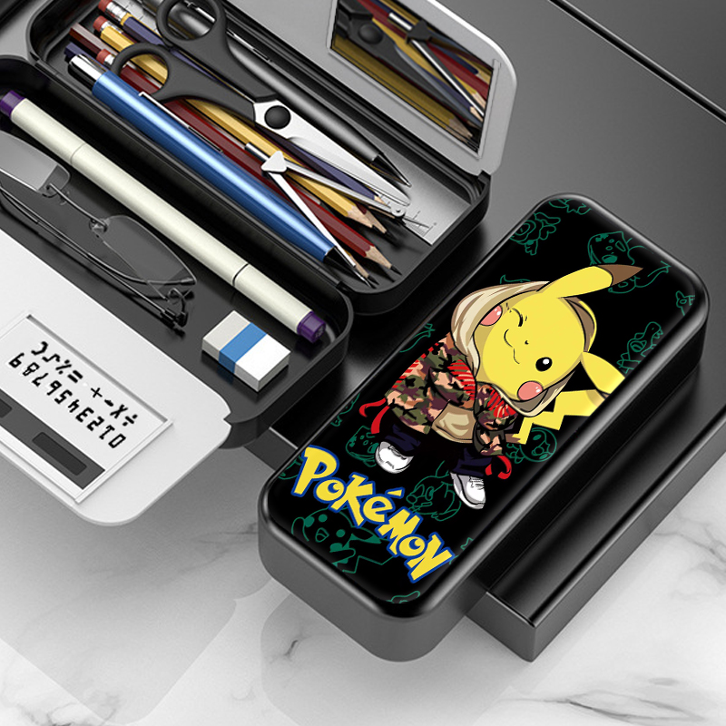 新款皮卡丘可爱文具盒大容量笔袋小学生铅笔盒儿童卡通网红创意