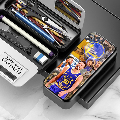 NBA库里周边男款小学生文具盒男孩初中生铅笔盒中学生大容量儿童