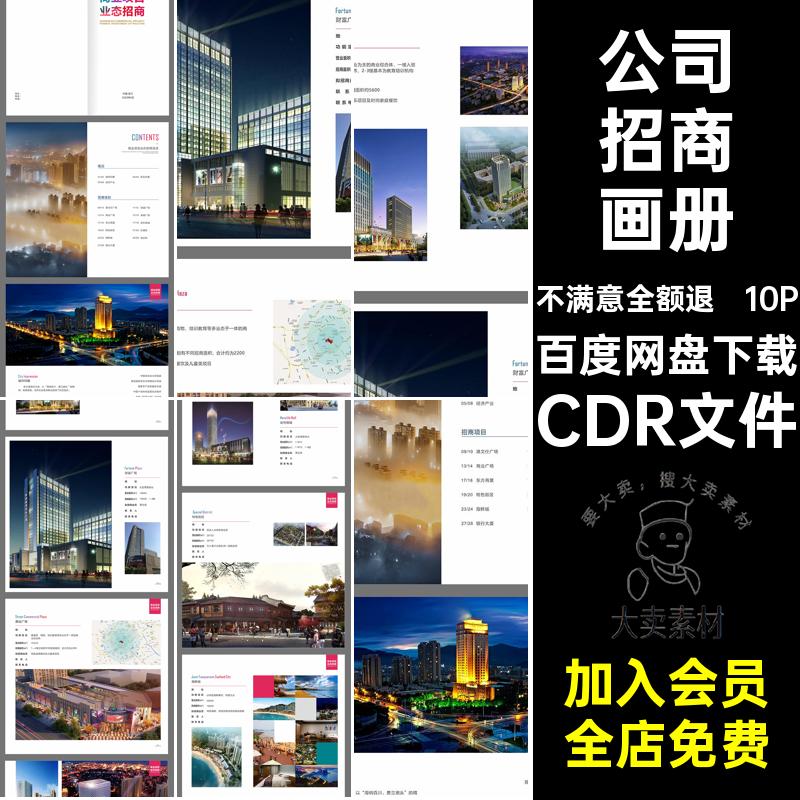 10P商业项目公司品牌简介产品招商宣传画册手册CDR设计素材模板