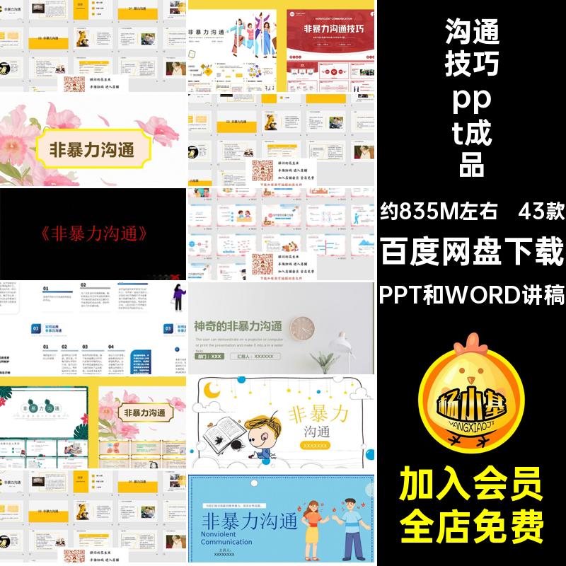 人际交往ppt成品表达课件素材非暴力能力电子版PPT和WORD讲稿技巧
