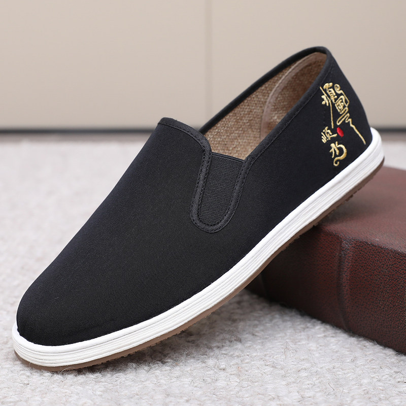 老北京布鞋春秋传统中老年千层底爸爸防滑养脚透气高档男士懒人鞋