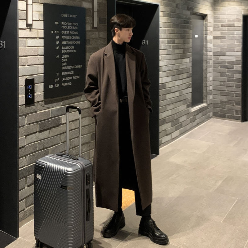 长款毛呢大衣男过膝高级感男款英伦风冬季加厚呢子风衣外套加长款