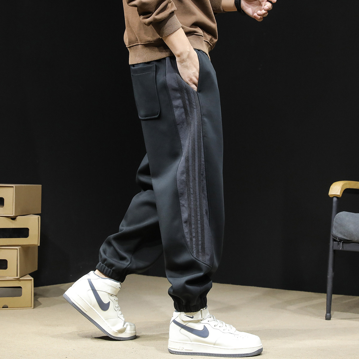 哈伦运动裤男士春秋款宽松大码2026新款裤子休闲男装卫裤秋季男裤