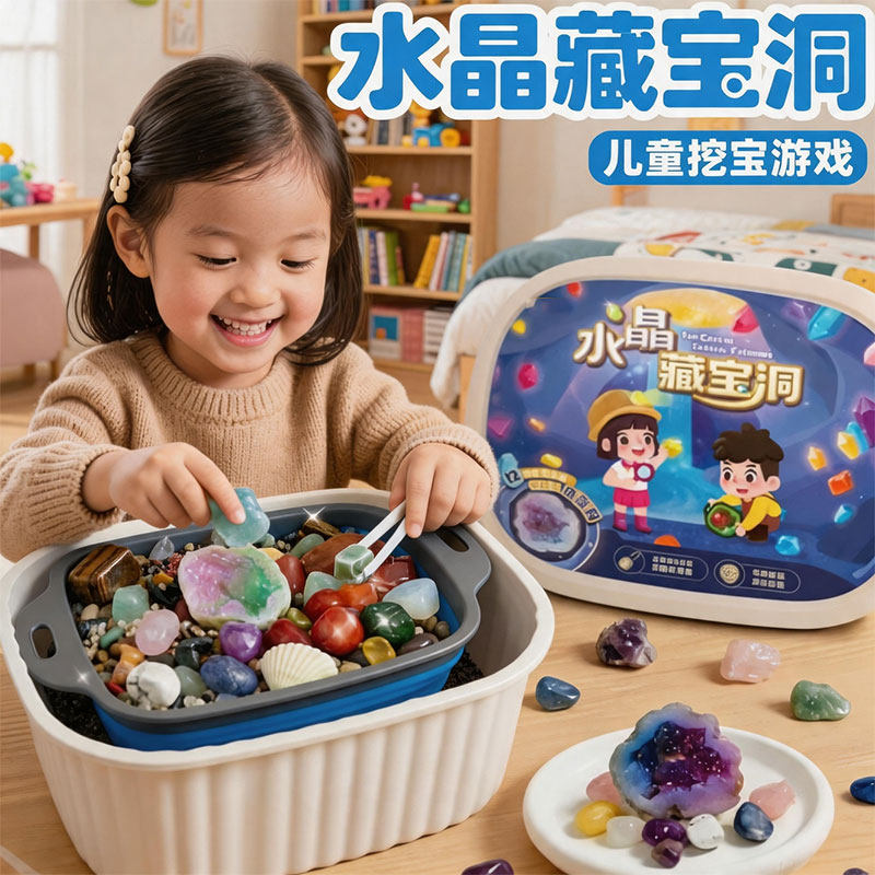 考古挖掘掘宝藏盲盒不脏手的挖宝玩具女孩礼物考古淘金手工淘金沙