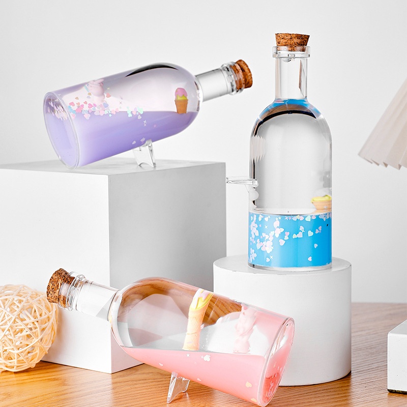 卡通流体漂流瓶桌面装饰摆件男女生毕业季礼品生日礼物