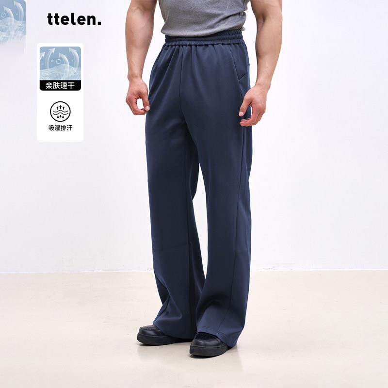 ttelen夏季休闲 直筒速干 干裤运动裤男款宽松垂感透气跑步健身长