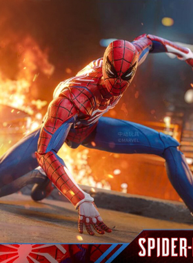 中动玩具漫威蜘蛛侠高级战衣模型关节可动PS4游戏手办礼物男7寸