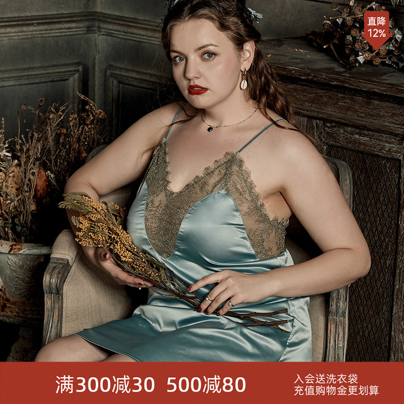 薄款大码宽松性感蕾丝女士家居服