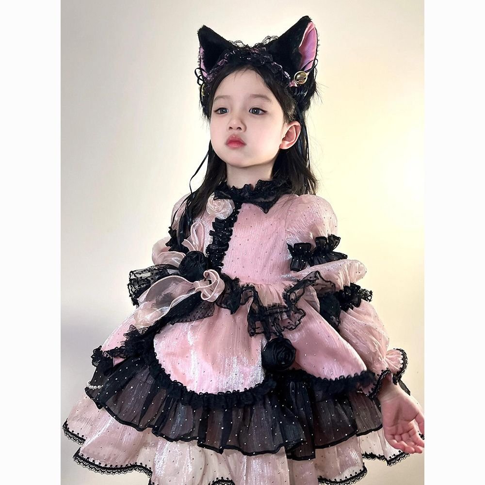女童可爱猫咪二次元公主裙万圣节cos服装儿童露娜猫洛丽塔连衣裙
