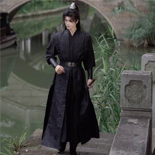 黑色武侠客汉服帅气劲装国