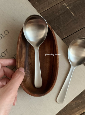 一木宁 304不锈钢短柄哑亮光勺子儿童吃饭喝汤调羹家用食品级高档